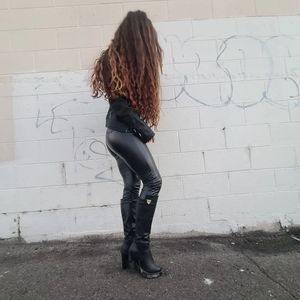 Fake leather pants